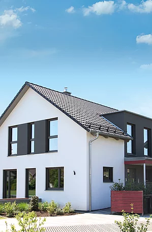 Außenansicht des Musterhause von Hanse Haus in Mühlheim-Kärlich