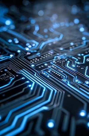 Technologische Eleganz in Blau